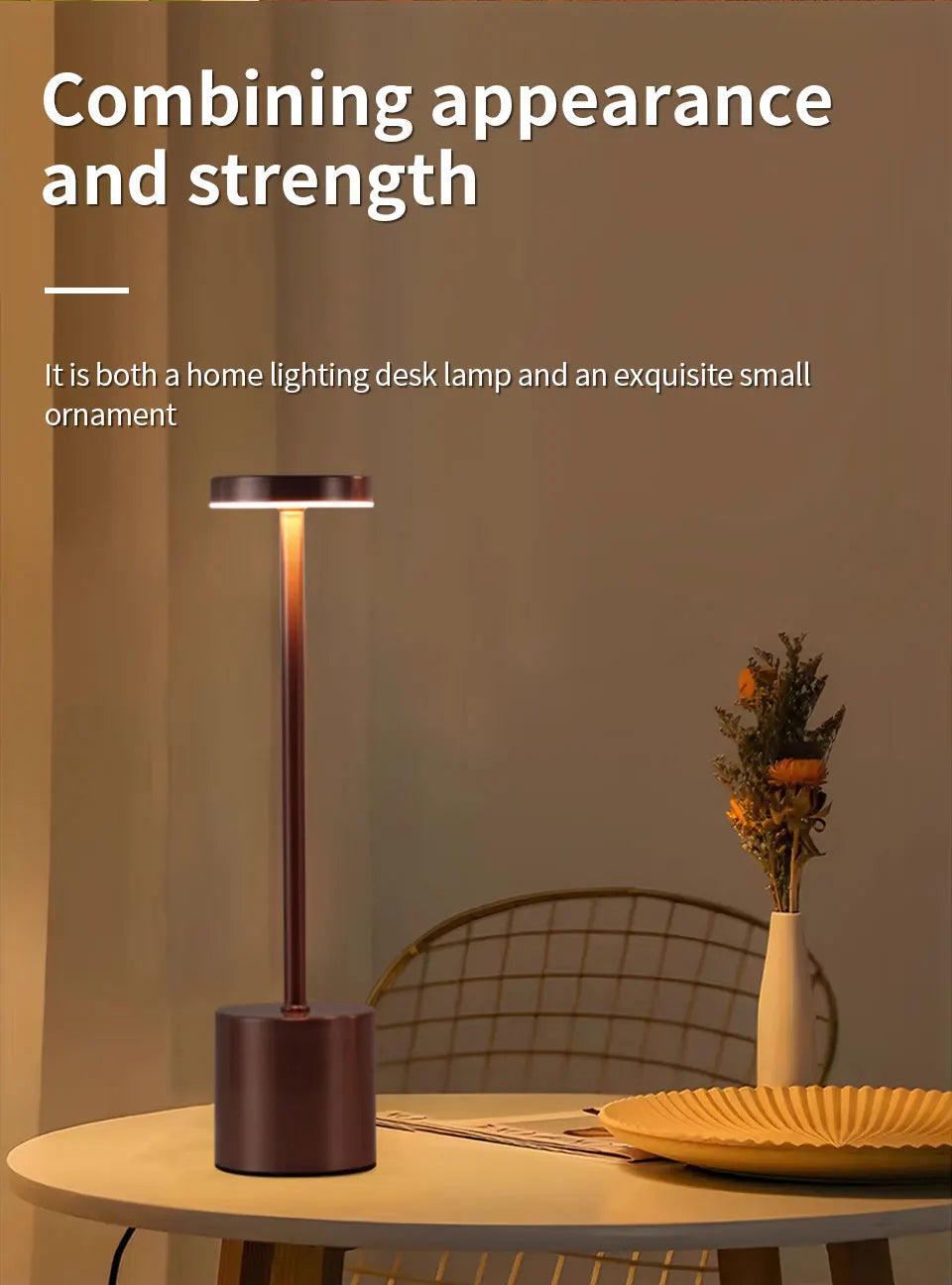 Simple Touch Sensor LED Table Lamp – Rechargeable & Elegant