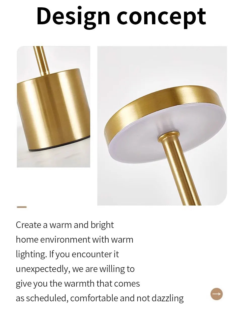 Simple Touch Sensor LED Table Lamp – Rechargeable & Elegant
