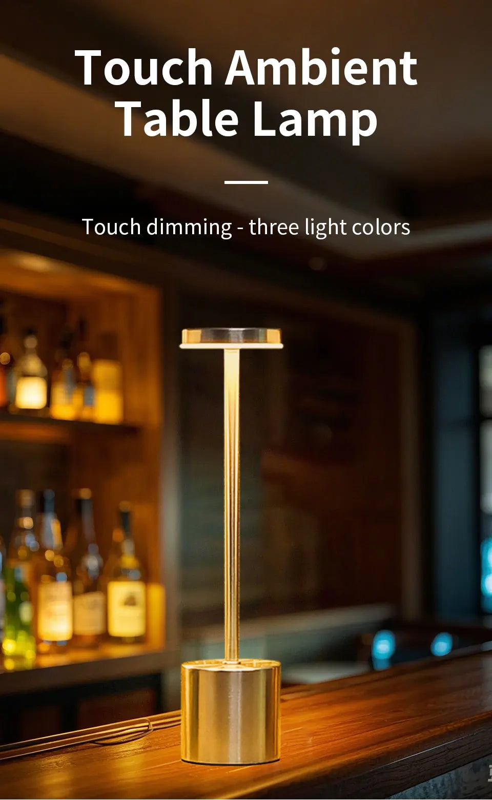 Simple Touch Sensor LED Table Lamp – Rechargeable & Elegant