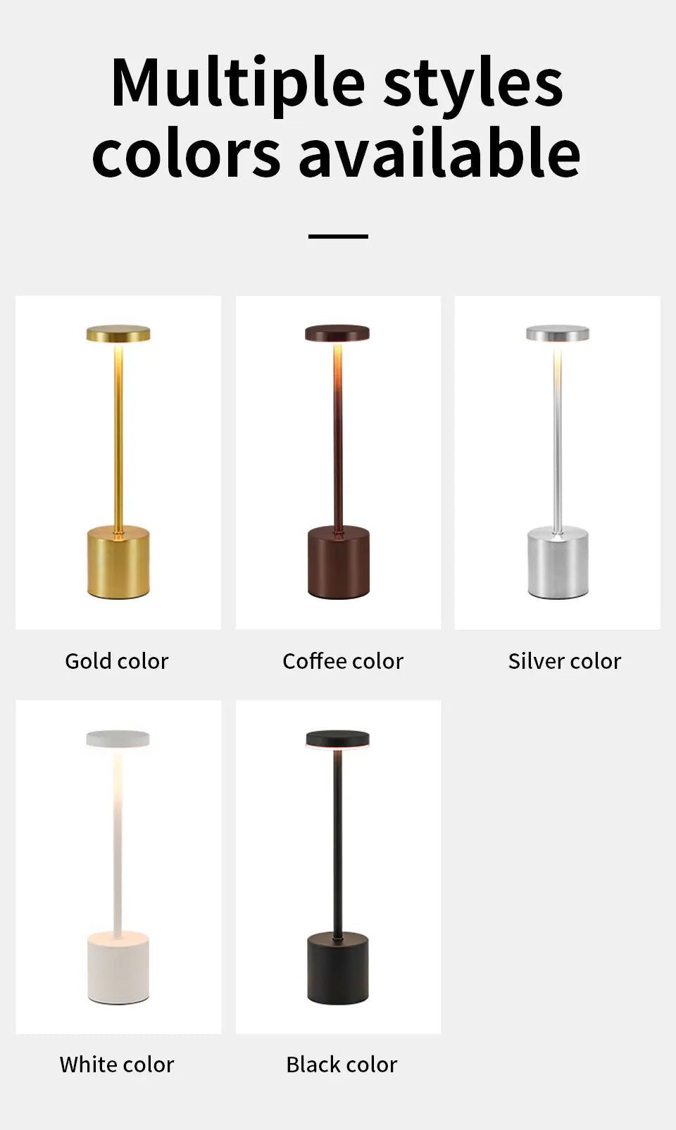 Simple Touch Sensor LED Table Lamp – Rechargeable & Elegant