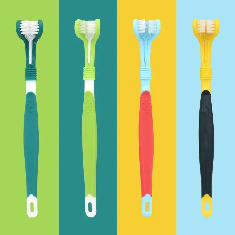 3-Sided Pet Toothbrush for Dogs and Cats – Deep Cleaning Dental Care