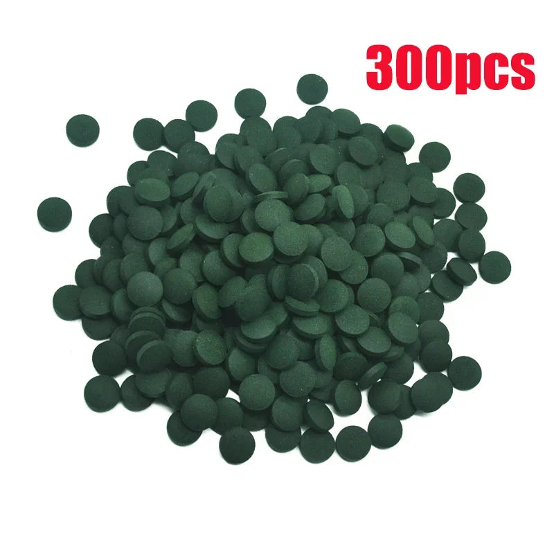 100-500Pcs High Purity Spirulina Tablets Spiral Seaweed Enrichment Favorite Pets Food Fish Crystal Red Shrimp Fish Food Aquarium