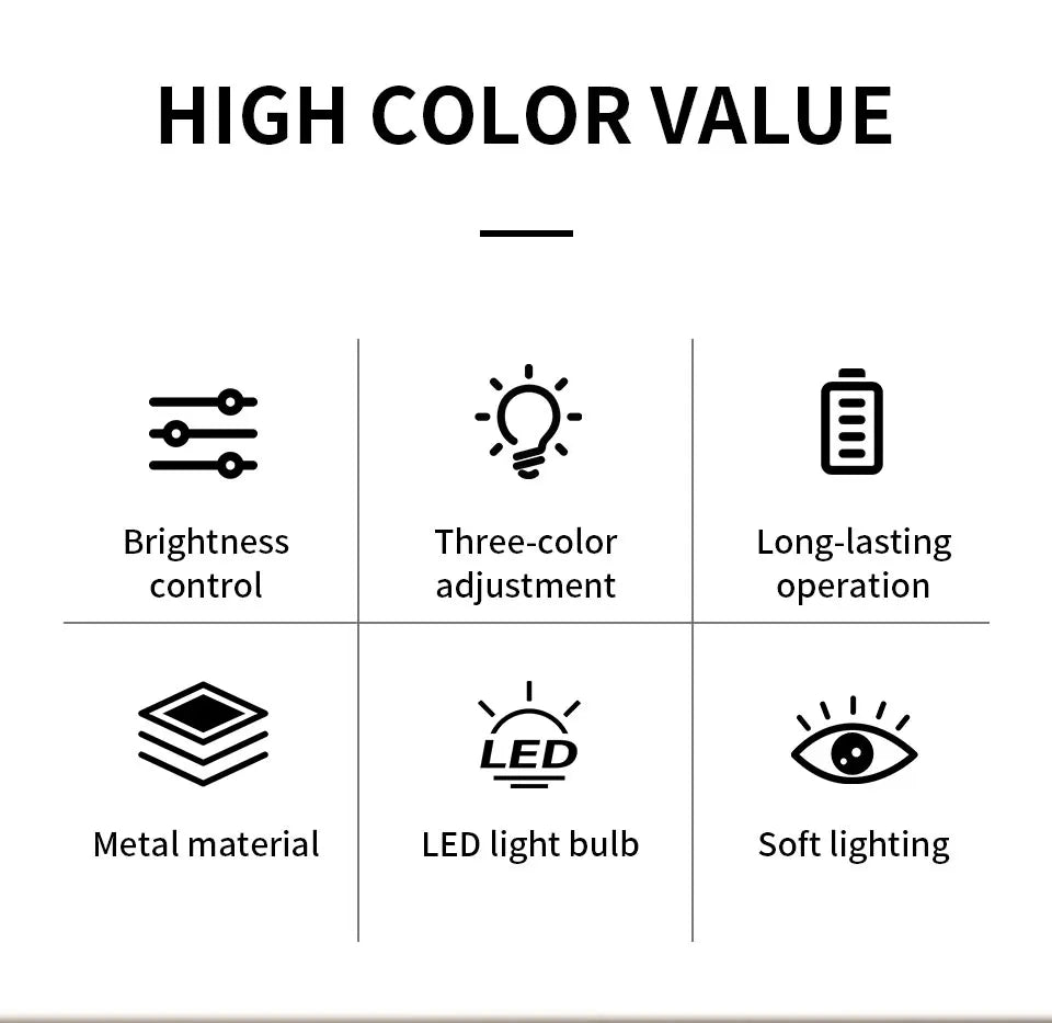 Simple Touch Sensor LED Table Lamp – Rechargeable & Elegant