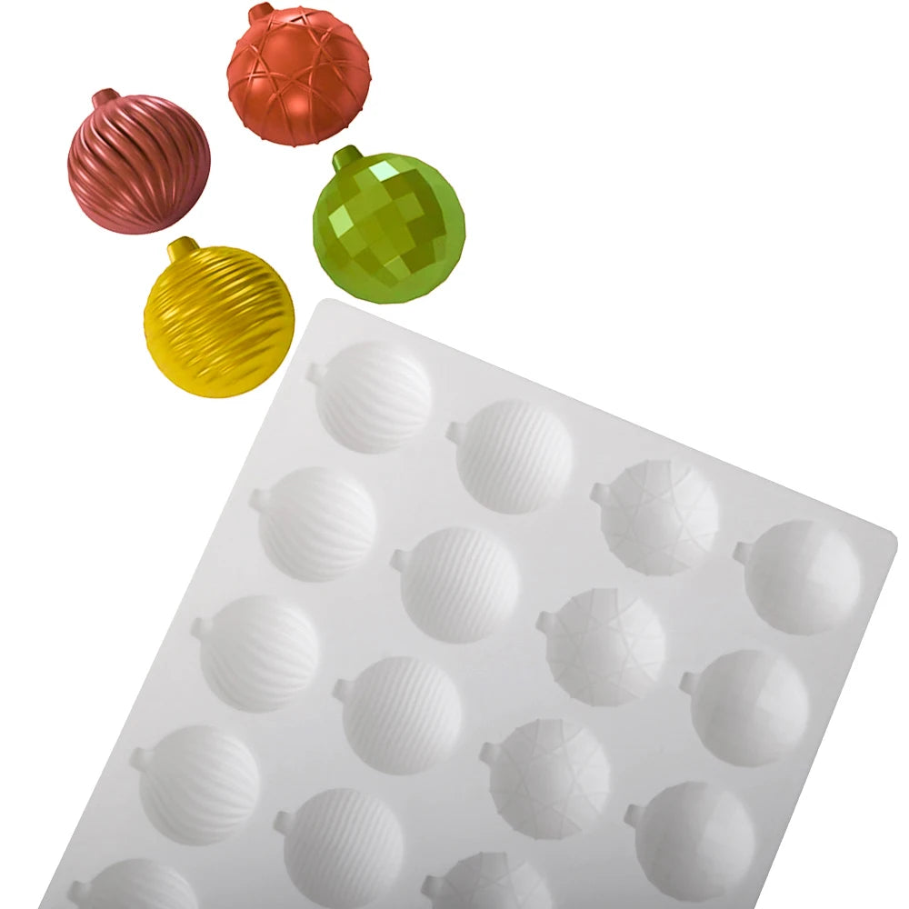 28-Cell Christmas Lantern Decorative Ball Design Chocolate Mold Candy Tools Silicone Cake Mold Dessert Bakeware Kitchen Baking S