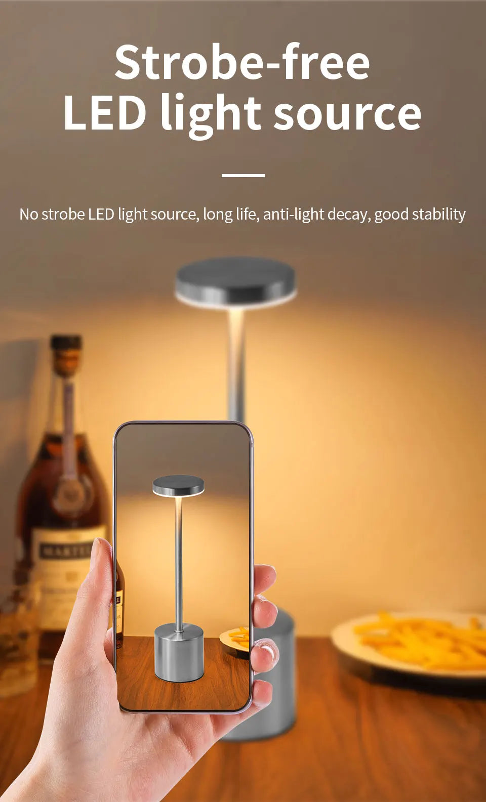 Simple Touch Sensor LED Table Lamp – Rechargeable & Elegant