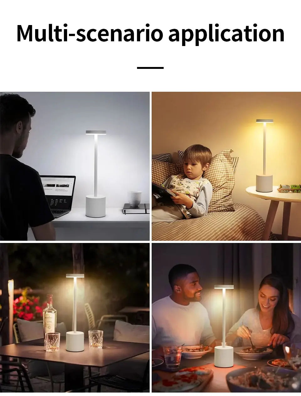 Simple Touch Sensor LED Table Lamp – Rechargeable & Elegant