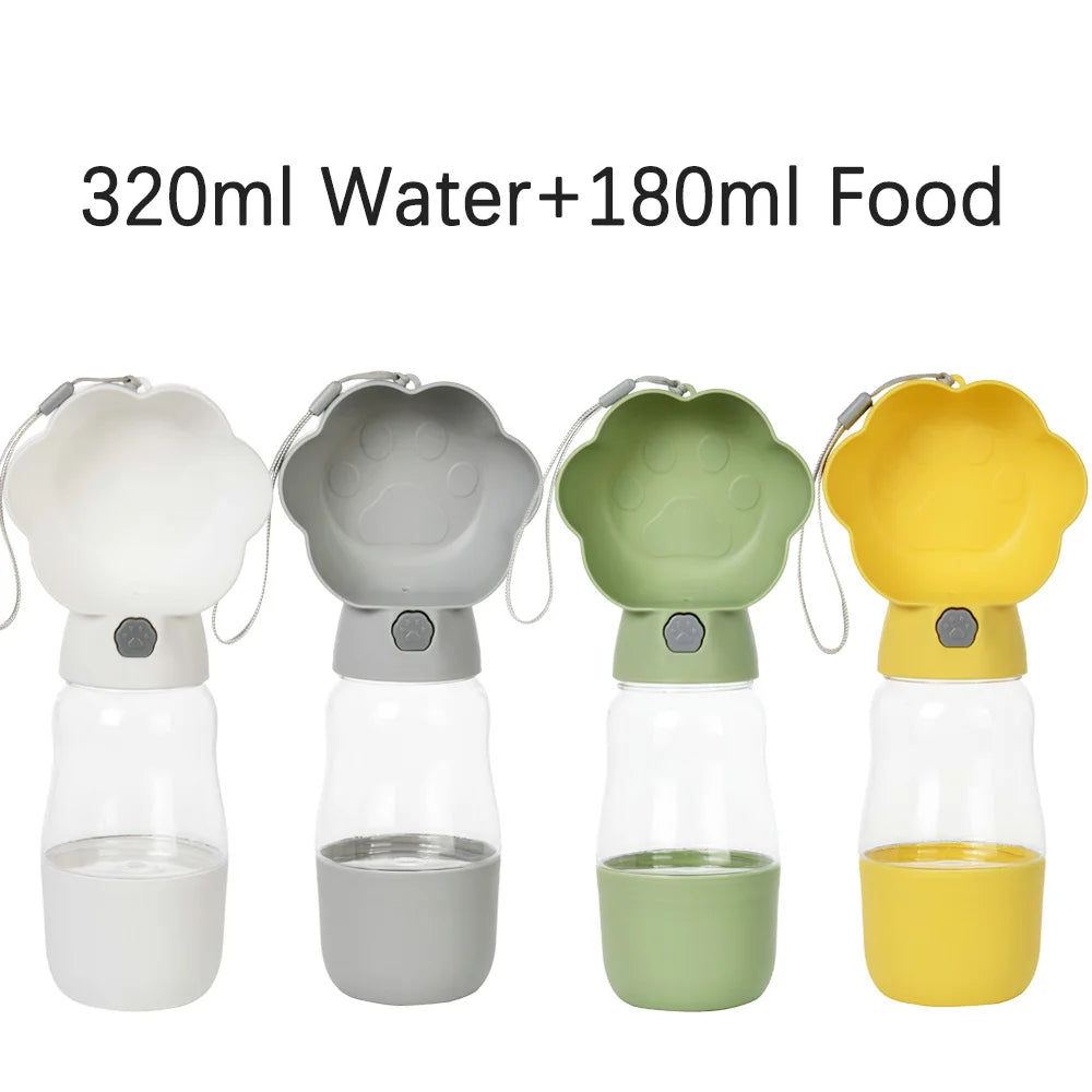 2-in-1 Portable Dog Water Bottle with Food Container