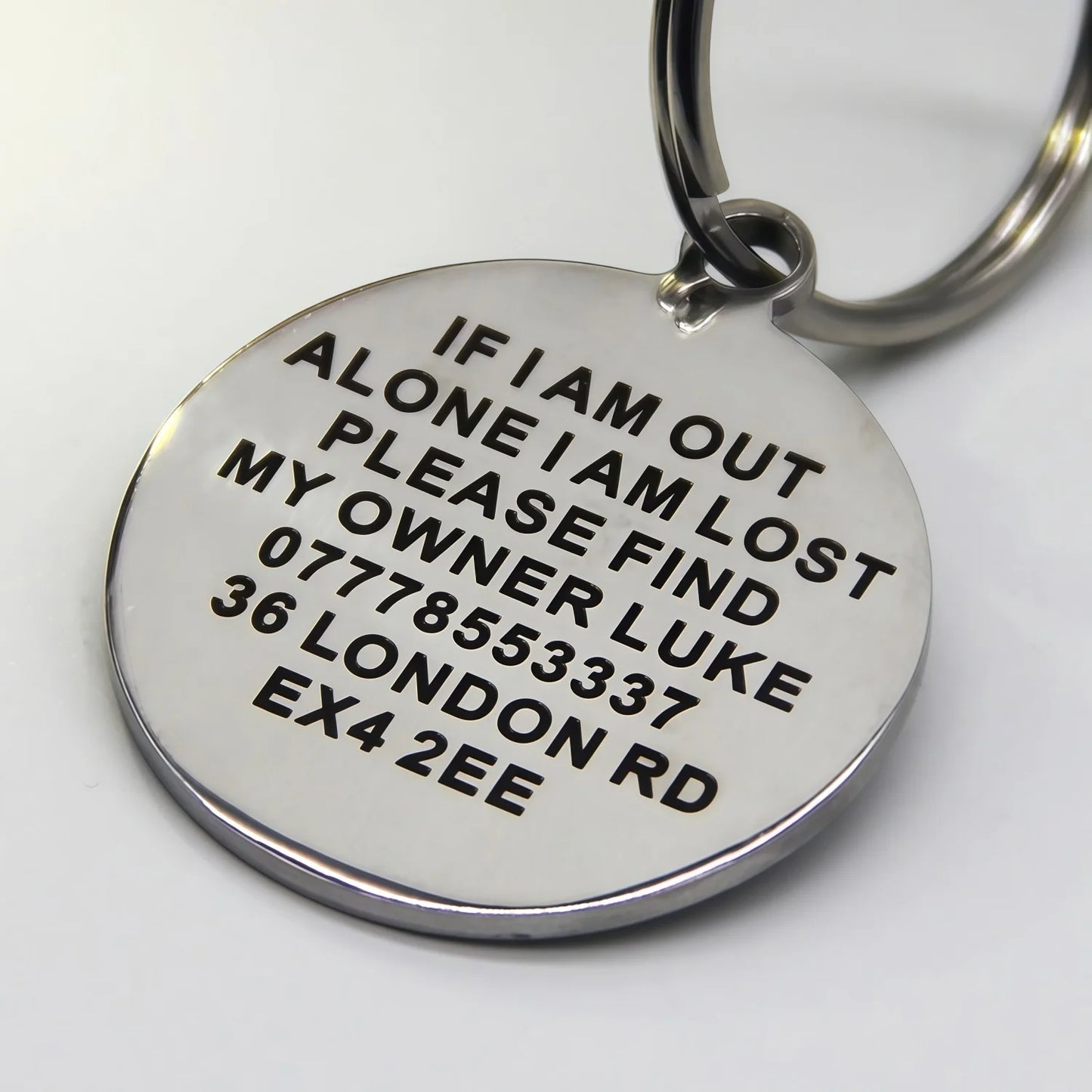 【2025 Hot Sale】Personalised Dog Tag Custom Engraved Pet ID Tag - Waterproof Ground Shape Name Tag for Cats Puppies Collar