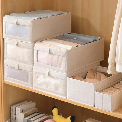 1-3Pcs Pants Storage Box Clothes Organizers of Cabinets and Drawers Fabric Foldable Boxes for Bedroom Wardrobe Organization Home