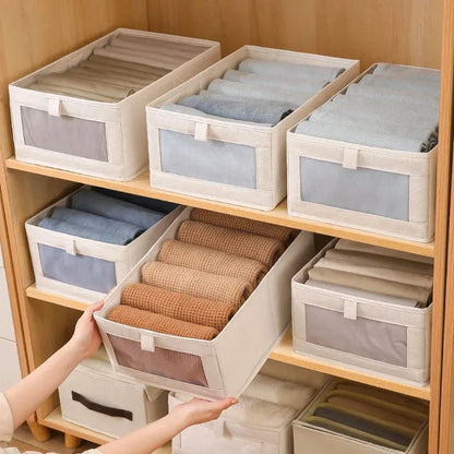 1-3Pcs Pants Storage Box Clothes Organizers of Cabinets and Drawers Fabric Foldable Boxes for Bedroom Wardrobe Organization Home