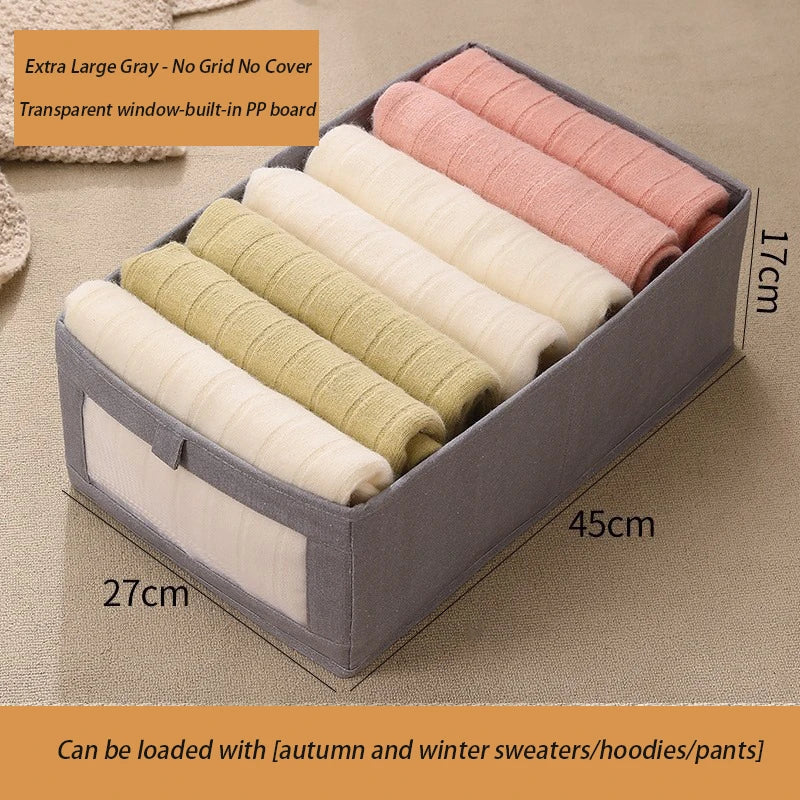 1Pcs Pants Storage Box Clothes Organizers of Cabinets and Drawers Fabric Foldable Boxes for Bedroom Wardrobe Organization Home