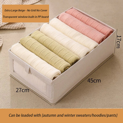 1Pcs Pants Storage Box Clothes Organizers of Cabinets and Drawers Fabric Foldable Boxes for Bedroom Wardrobe Organization Home
