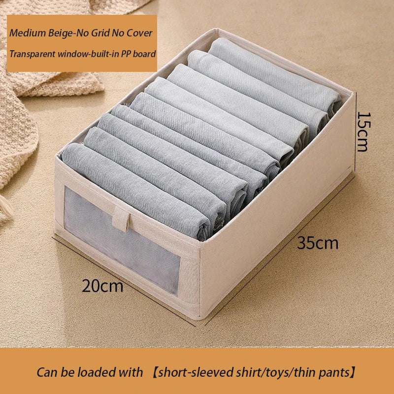 1-3Pcs Pants Storage Box Clothes Organizers of Cabinets and Drawers Fabric Foldable Boxes for Bedroom Wardrobe Organization Home