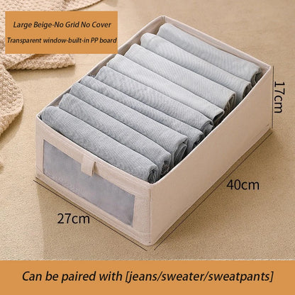 1-3Pcs Pants Storage Box Clothes Organizers of Cabinets and Drawers Fabric Foldable Boxes for Bedroom Wardrobe Organization Home