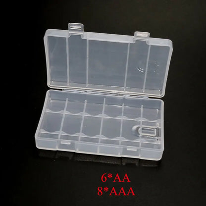 4/6/8/10 Grid AA AAA Plastic Battery Holder Case Organizer Container Batteries Storage Box Holder Hard Case Cover Battery Holder