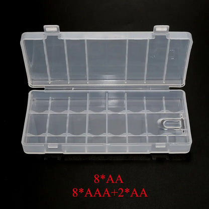 4/6/8/10 Grid AA AAA Plastic Battery Holder Case Organizer Container Batteries Storage Box Holder Hard Case Cover Battery Holder