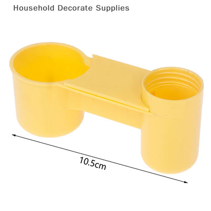 Plastic Pet Drinker Bowl Portable Water Bottle Feeding Cat Chicken Pigeon Parrot Hamster Double Nozzle Water Guide For Bird