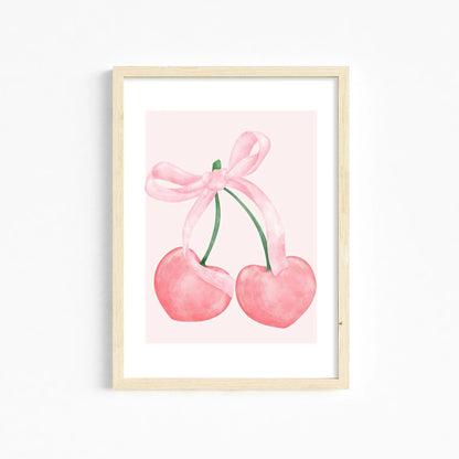 Trendy Pink Wall Art Bows Cherry Balloon Puppy Butterfly Canvas Painting Posters and Prints College Apartment Girl's Room Decor