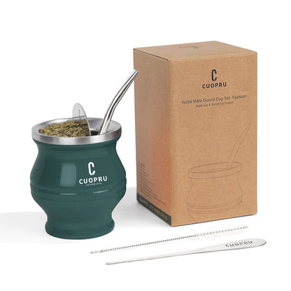 Yerba Mate Cup Bombilla Set - The 5 in 1 Yerba Mate set includes a Modern Mate Cup, Yerba Mate Shaper set, Bombilla Mate (set)
