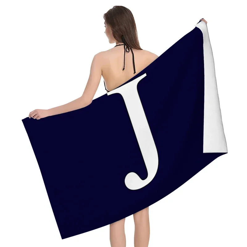 1pc Flower wreath letter pattern Pattern Beach Towel,Ultra-Fine Fiber Beach Blanket,Highly Absorbent Bath Towel,Suitable