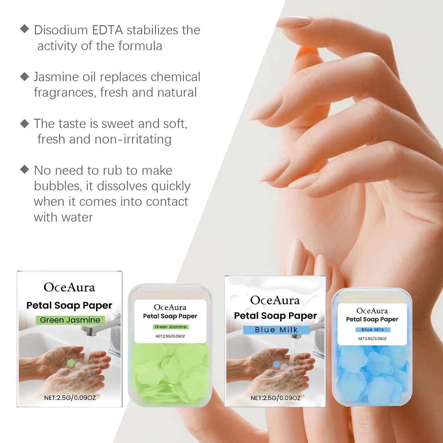 Travel Hand Soaps Portable Disposable Flower Petals Hand Soap Tablet Gentle Cleansing Dissolvable Paper Soap for Kids Adults