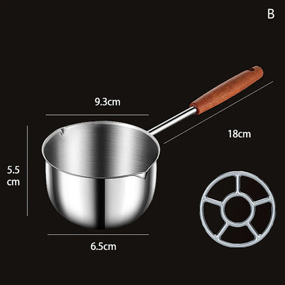 1 Pc 150/300 Ml Multifunctional Stainless Steel Hot Oil Pan, Cooking Butter Melting Pan, Household Kitchen Frying Pan Cookware