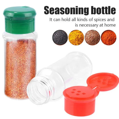 1CS Plastic Spices Condiment Jar Salt Pepper Boxes For Kitchen Gadget Tool Organizer Storage 100MLSeasoning Shaker Bottles