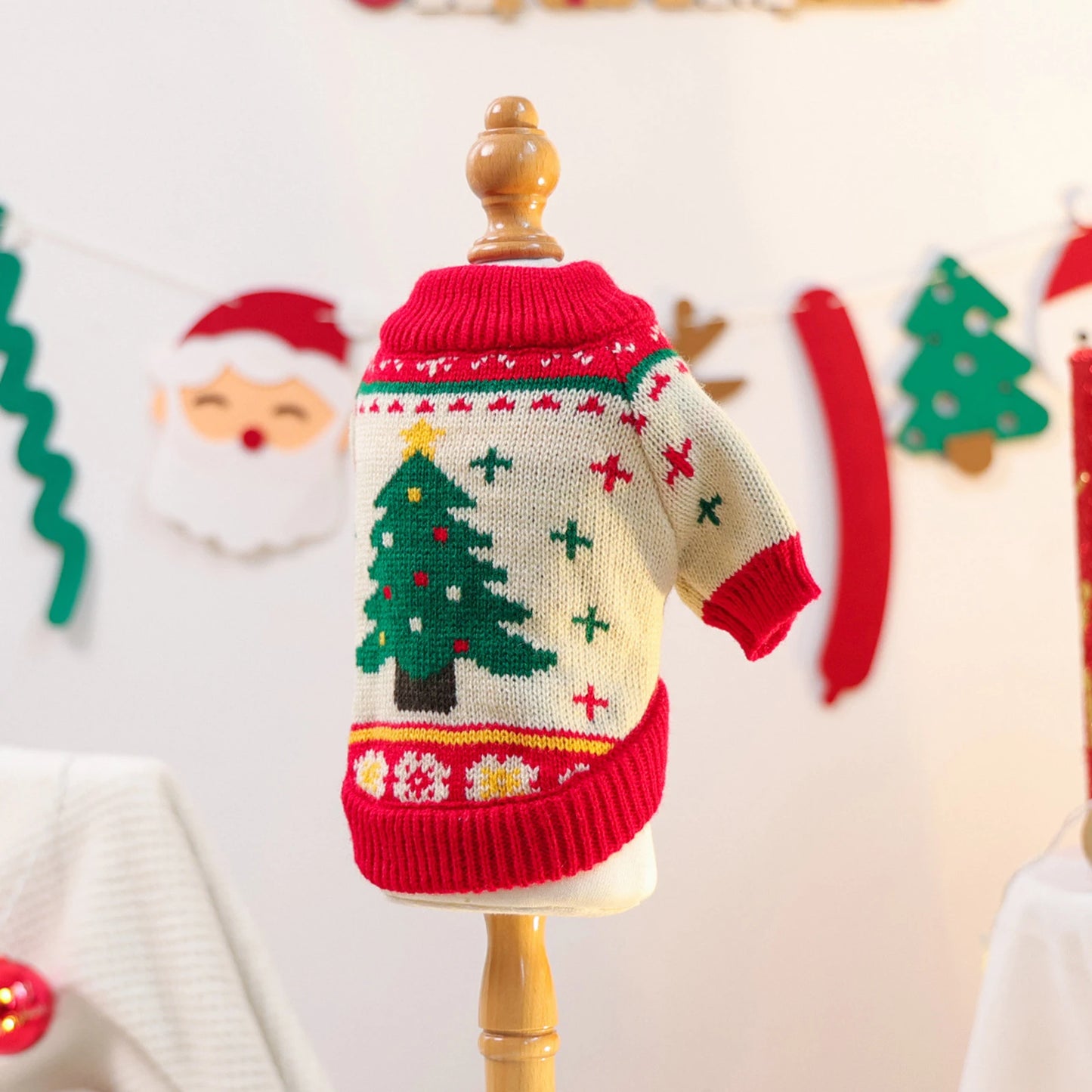 2026 New Years Dog Christmas Sweater Christmas Tree Winter Dog Xmas Holiday Clothes for Small Dogs Pet Girl Boy Warmer Sweaters