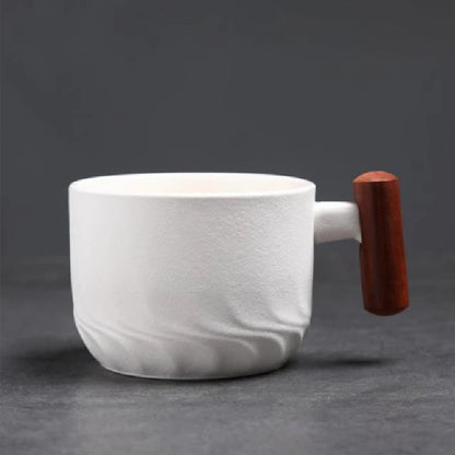 Creative Handmade Exquisite Coffee Cup Vintage Coffee Cup With Wooden Handle Mug Cups Mugs Drinkware Kitchen Dining Bar Home