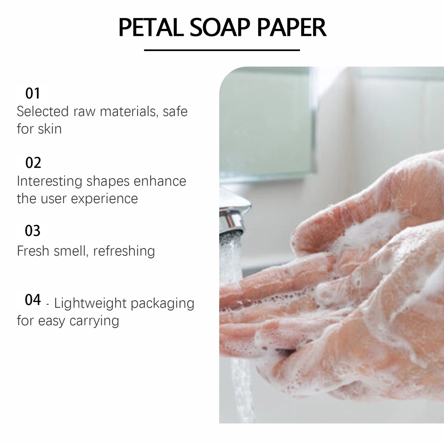 Travel Hand Soaps Portable Disposable Flower Petals Hand Soap Tablet Gentle Cleansing Dissolvable Paper Soap for Kids Adults