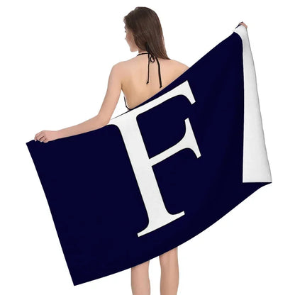 1pc Flower wreath letter pattern Pattern Beach Towel,Ultra-Fine Fiber Beach Blanket,Highly Absorbent Bath Towel,Suitable