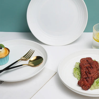 4/16pcs Plastic plates (9 inches in diameter) are reusable and suitable for home kitchens for snacks, snacks, desserts