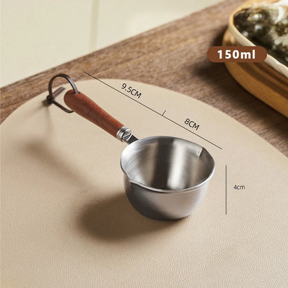 Stainless Steel Oil Pan 150ML 300ML Small Pot Cooking Butter Melting Pot Chocolate Kitchen Cookware Cooking Tools