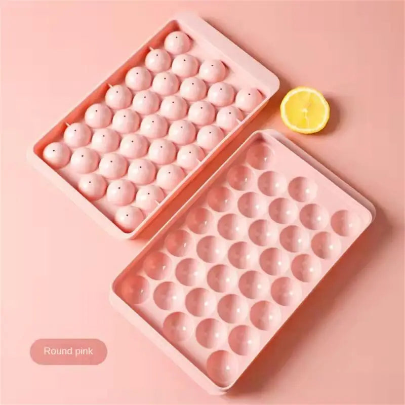 3D Round Ice Cube Tray With Lid Plastic Diamond Style Ice Mold Refrigerator Spherical DIY Moulds Ice Ball Maker Kitchen Tools