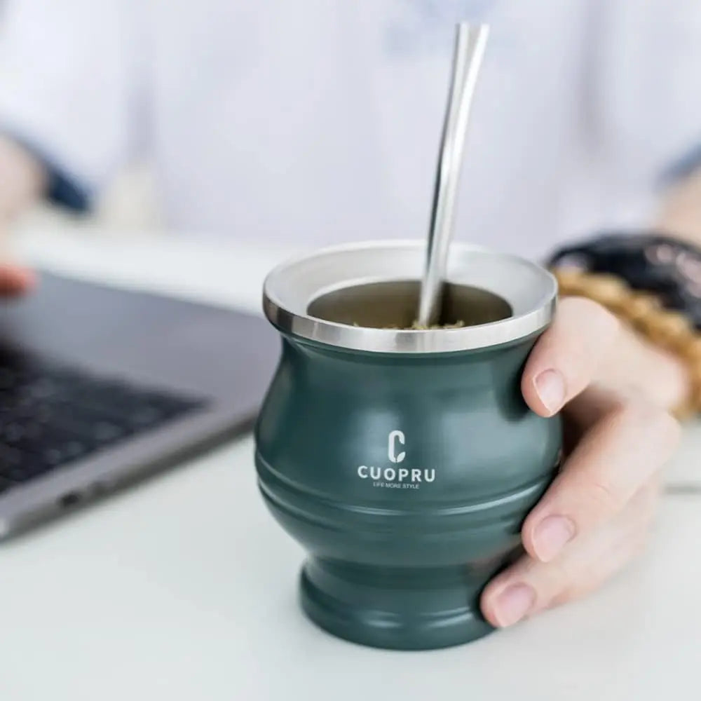 Yerba Mate Cup Bombilla Set - The 5 in 1 Yerba Mate set includes a Modern Mate Cup, Yerba Mate Shaper set, Bombilla Mate (set)