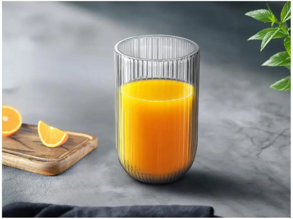 430ml Glass Cups Set 6 Pieces Haus fluted Concept