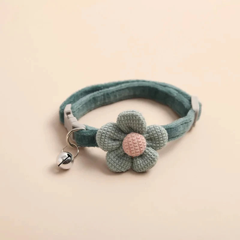 1Pc Cat Collar with Cute Flower Adjustable Buckle Cat Collar Bell Collar Cat Small Pet Supplies Kitten Collar Small Dog Acce