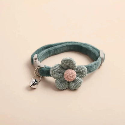 1Pc Cat Collar with Cute Flower Adjustable Buckle Cat Collar Bell Collar Cat Small Pet Supplies Kitten Collar Small Dog Acce