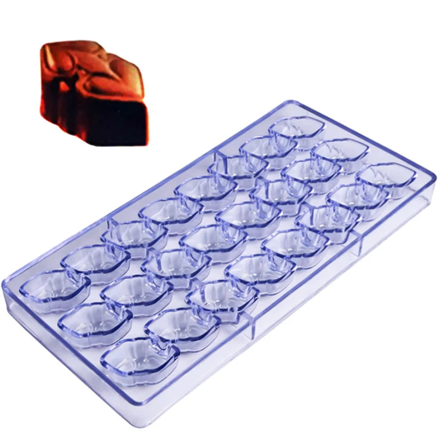 24 Styles Available Plastic Chocolate Mold Creative Rose Heart Diamond Cake Shape Kitchen Household Food Grade Candy Baking Mold