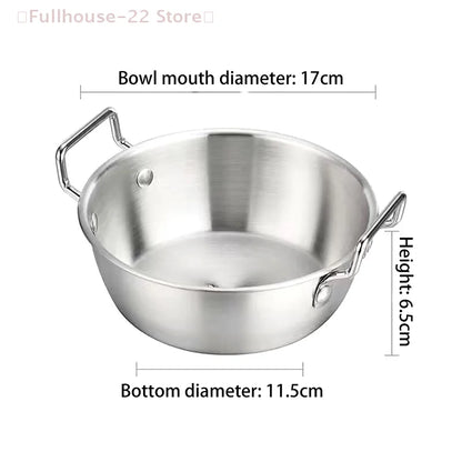 Stainless Steel Seafood Rice Pot Home Cooking Paella Pan Picnic Snack Plates Cookware Saucepan Dry Pots Handle For Kitchen