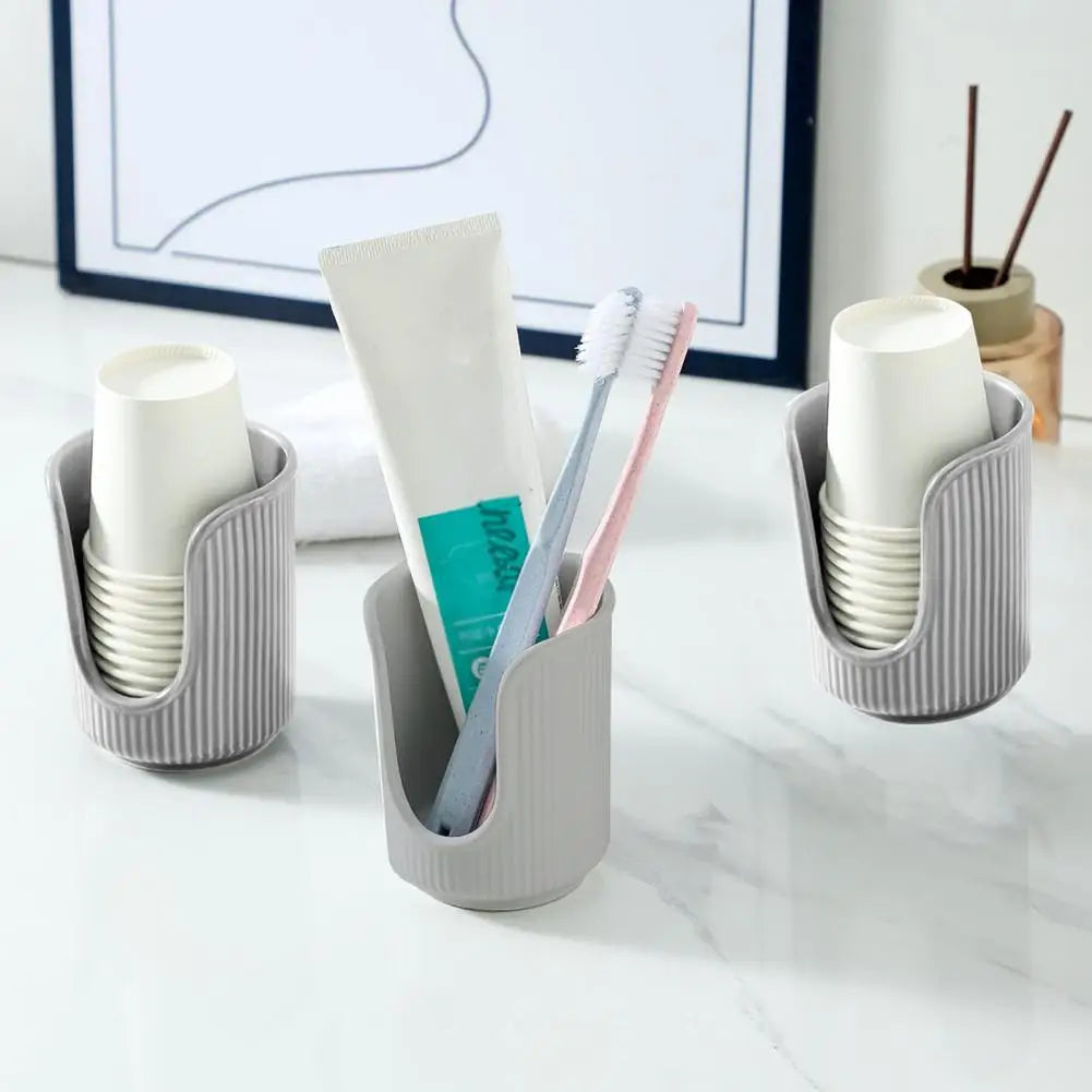 Plastic Cup Holder U-Shaped Grooves Top Opening Cup Storage Anti-Slip Small Paper Cup Holder for Bathroom Kitchen RVs Campers