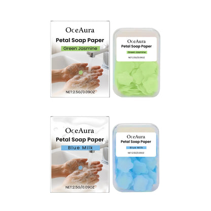 Travel Hand Soaps Portable Disposable Flower Petals Hand Soap Tablet Gentle Cleansing Dissolvable Paper Soap for Kids Adults