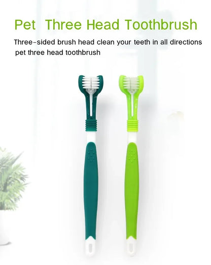 3-Sided Pet Toothbrush for Dogs and Cats – Deep Cleaning Dental Care