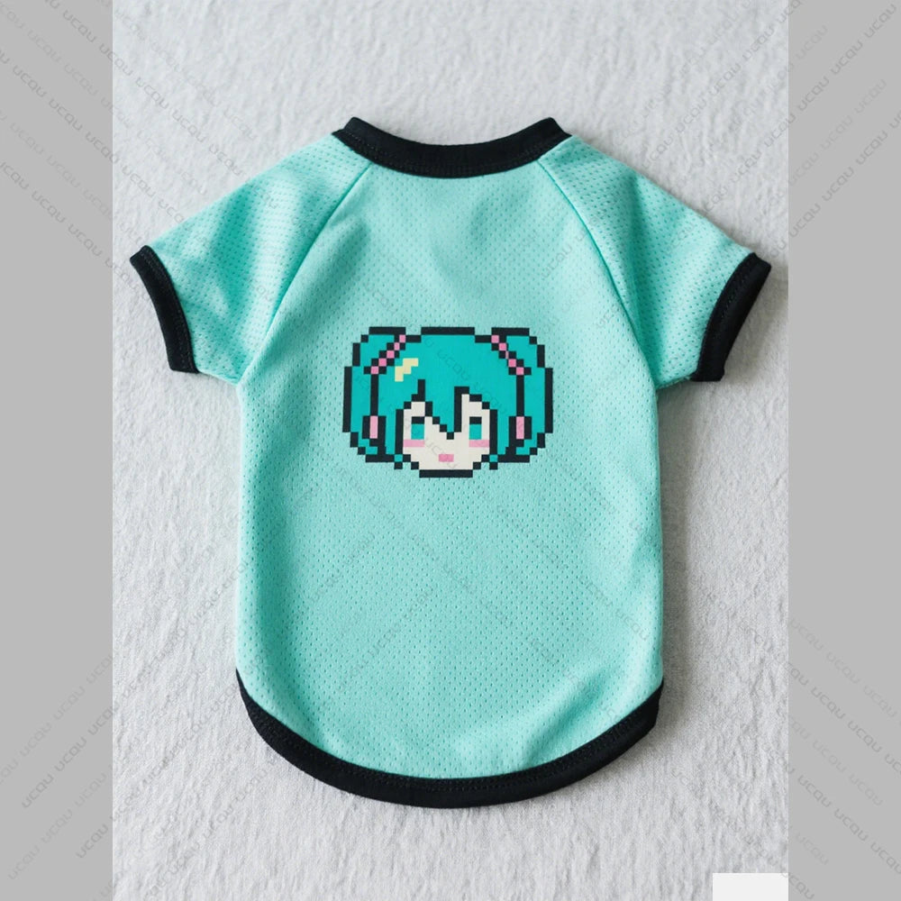 2025 Pet Cat And Dog Clothing Anime-Style Print  Dog Short Sleeved Shirt Quick-Drying And Breathable The Favorite Of Cute Pets