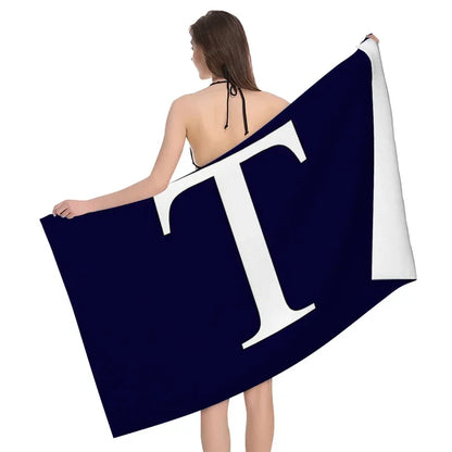 1pc Flower wreath letter pattern Pattern Beach Towel,Ultra-Fine Fiber Beach Blanket,Highly Absorbent Bath Towel,Suitable