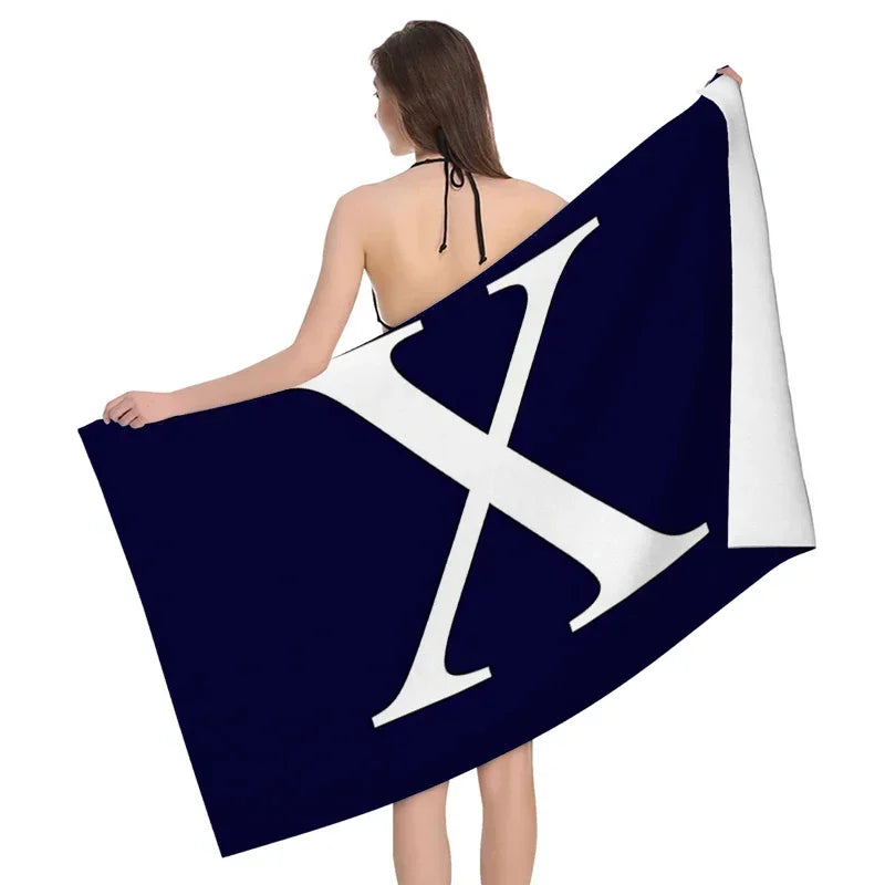 1pc Flower wreath letter pattern Pattern Beach Towel,Ultra-Fine Fiber Beach Blanket,Highly Absorbent Bath Towel,Suitable