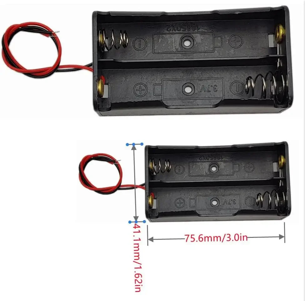 3pcs 18650 Battery Holder Box 1 Slot 3.7V Battery Storage Case 1/2/3/4 Cell Plastic Container with Connect Black Red Wires