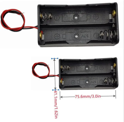 3pcs 18650 Battery Holder Box 1 Slot 3.7V Battery Storage Case 1/2/3/4 Cell Plastic Container with Connect Black Red Wires