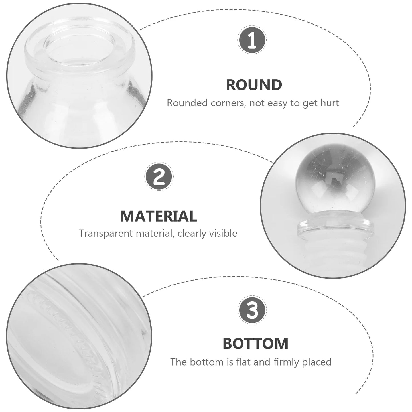 3pcs Aromatherapy Glass Bottles Stylish Modern Home Decor Diffusers Fragrance Release Reusable Elegant Design Empty Bottle