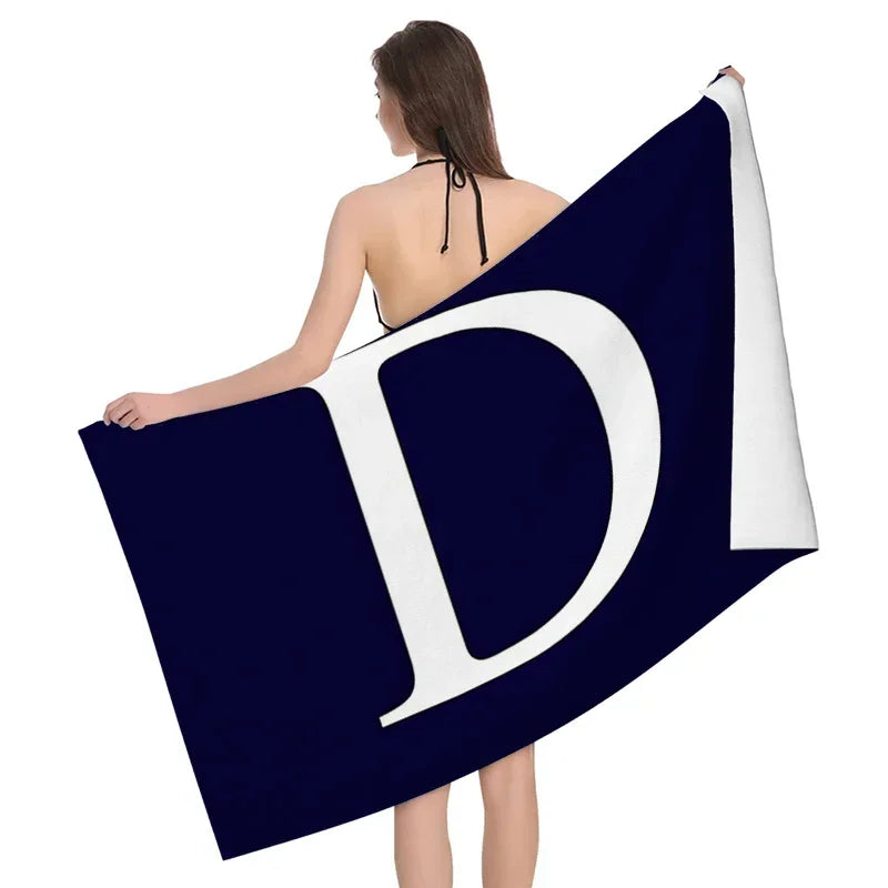 1pc Flower wreath letter pattern Pattern Beach Towel,Ultra-Fine Fiber Beach Blanket,Highly Absorbent Bath Towel,Suitable